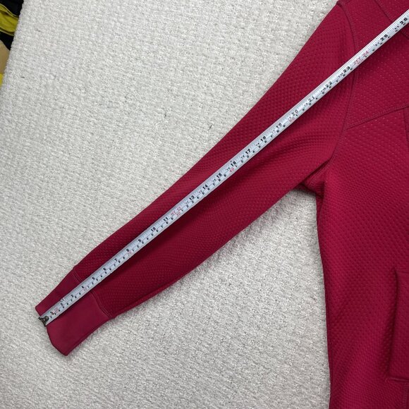 LOLE Full Zip Tech Textured Fleece Athletic Jacket Hoodie Pink / Red Women Sz L - Picture 10 of 16